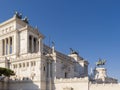 Magnificent statues at the Monument of Victor Emmanuel II at Piazza Venezia in Rome Royalty Free Stock Photo