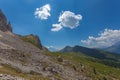 Magnificent summer dolomite panorama of Settsass and Col di Lana Peak