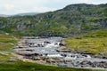 Magnificent summer landscape of the Hardangervidda mountain plateau and National park in Norway.