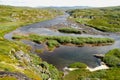 Magnificent summer landscape of the Hardangervidda mountain plateau and National park in Norway.