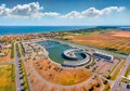 Magnificent summer view of Casal Borsetti port.