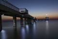 Magnificent sunrise on the Bourgas bridge Royalty Free Stock Photo