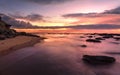 Magnificent sunrise high tide at Bateau Bay rockshelf