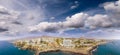 Magnificent sunset aerial view of Playa de Las Americas. beach a