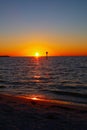 Magnificent sunset view on the beach with colorfull sky Royalty Free Stock Photo