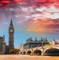 Magnificent sunset view of Houses of Parliament - London