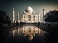 Magnificent Taj Mahal Bathed in Moonlight