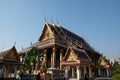 A magnificent temple of the reclining Buddha in the capital of Thailand on a clear day