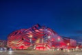 Magnificent Twilight Exterior of Petersen Automotive Museum Royalty Free Stock Photo