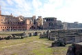 Magnificent view of the beautiful ancient ruins of old Roman Trajan Forum in Rome in Italy Royalty Free Stock Photo