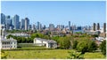 Magnificent view from Greenwich Park to London City at sunny weekend