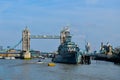 HMS Belfast and Tower Bridge in London