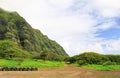 A magnificent view of Kualoa Ranch Royalty Free Stock Photo