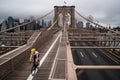 a magnificent view of the lower Manhattan and Brooklyn Bridge