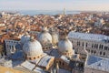 View of the roofs of Venice from the top of the San Marco Campanile in Venice, Italy Royalty Free Stock Photo