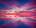 Magnificent view of the sundown over water surface Royalty Free Stock Photo