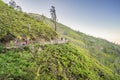 The magnificent views on green mountains from a mountain road trecking to the Ijen volcano or Kawah Ijen on the Royalty Free Stock Photo