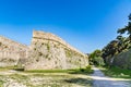 Magnificent walls of medieval city of Rhodes, Greece Royalty Free Stock Photo