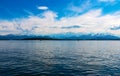 Magnificent water landscape with mountains in the background in Molde, Norway