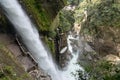 Magnificent waterfall called Pailon del Diablo Devil`s Cauldron in Banos, Ecuador Royalty Free Stock Photo