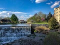 Beautiful waterfall in downtown Menomonee Falls, Wisconsin Royalty Free Stock Photo