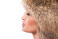 Magnificent woman in fur hat Royalty Free Stock Photo