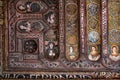 Magnificent wooden ceiling with saints portraits of 12th century Cappella Palatina in Norman Palace