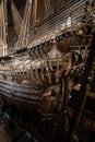 The magnificent wooden Vasa warship salvaged from the sea and displayed at Vasa Museum. Royalty Free Stock Photo