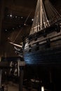 The magnificent wooden Vasa warship salvaged from the sea and displayed at Vasa Museum. Royalty Free Stock Photo