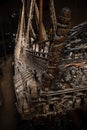 The magnificent wooden Vasa warship salvaged from the sea and displayed at Vasa Museum. Royalty Free Stock Photo