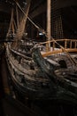 The magnificent wooden Vasa warship salvaged from the sea and displayed at Vasa Museum. Royalty Free Stock Photo