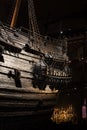 The magnificent wooden Vasa warship salvaged from the sea and displayed at Vasa Museum. Royalty Free Stock Photo