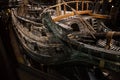 The magnificent wooden Vasa warship salvaged from the sea and displayed at Vasa Museum. Royalty Free Stock Photo