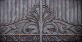 magnificent wrought-iron gates, ornamental forging, forged elements close-up Royalty Free Stock Photo