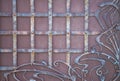 Magnificent wrought-iron gates, ornamental forging, forged elements close-up Royalty Free Stock Photo