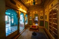 The magnificently designed and decorated interiors of Udaipur City Palace,