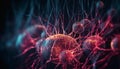 Magnified cells show cancerous tumors in stomach generated by AI