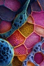Magnified Cellular Structures: A Vibrant Microscopic Visualization Royalty Free Stock Photo