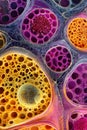 Magnified Cellular Structures: A Vibrant Microscopic Visualization Royalty Free Stock Photo