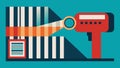 A magnified image of a barcode scanner scanning a products barcode emphasizing the role of digitization in supply chain Royalty Free Stock Photo
