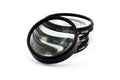 Magnified lenses in white Royalty Free Stock Photo