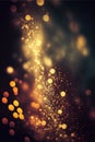 Magnified shiny yellow vapour particles floating in the air created using generative ai technology