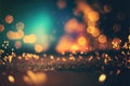 Magnified shiny yellow vapour particles floating in the air created using generative ai technology