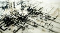 A magnified view of a circuit created with conductive ink showcasing the intricate details and artistic touch Royalty Free Stock Photo