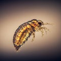 Magnified view of a flea (Siphonaptera) highlighting its translucent, segmented Royalty Free Stock Photo