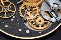 magnified view of moon phase watch gears
