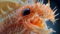 A magnified view of a rotifers mouth revealing the complex structures responsible for its selective feeding. The sharp