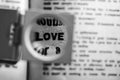 Magnified word love Royalty Free Stock Photo