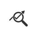 magnifier, arrow, up, business icon. Element of business icon for mobile concept and web apps. Glyph magnifier, arrow, up, Royalty Free Stock Photo