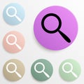 magnifier badge color set. Simple glyph, flat vector of web icons for ui and ux, website or mobile application Royalty Free Stock Photo
